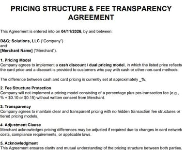Fee transparency commitment
